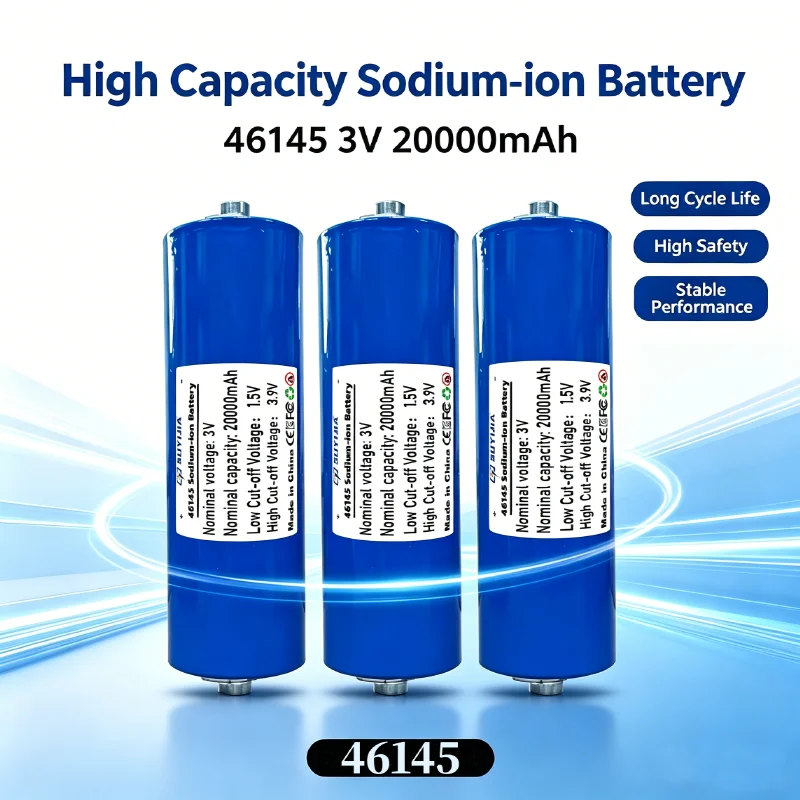 3V 20Ah Sodium Ion Battery 46145 20C High Rate Low & High Temp Resistant Cell DIY 12V 24V Electric Vehicle Inverter Battery Pack