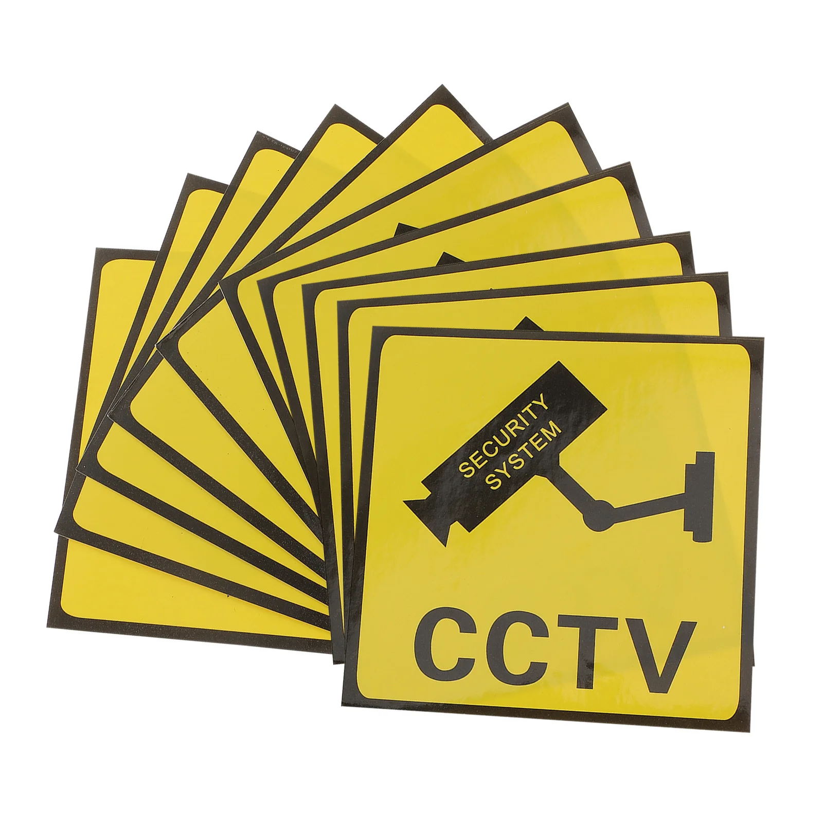 

10 Pcs Reflective Sign Monitor Warning Stickers Surveillance Signs Video Decal for School Adhesive Office