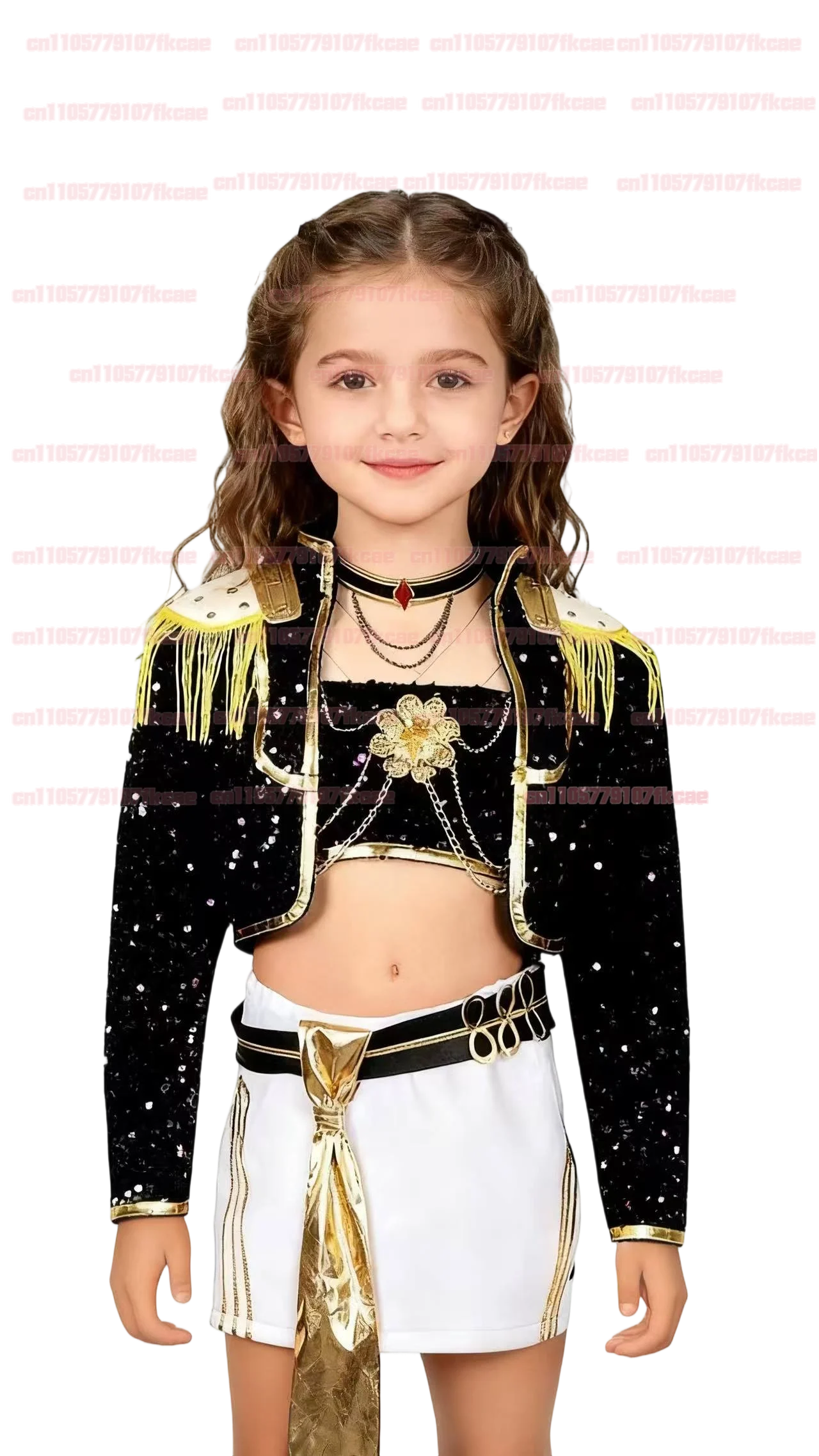 Crianças k-pop demônio caçadores cosplay traje conjunto rumi mira zoey branco uniformes de palco anime halloween jaqueta feminina colete shorts terno