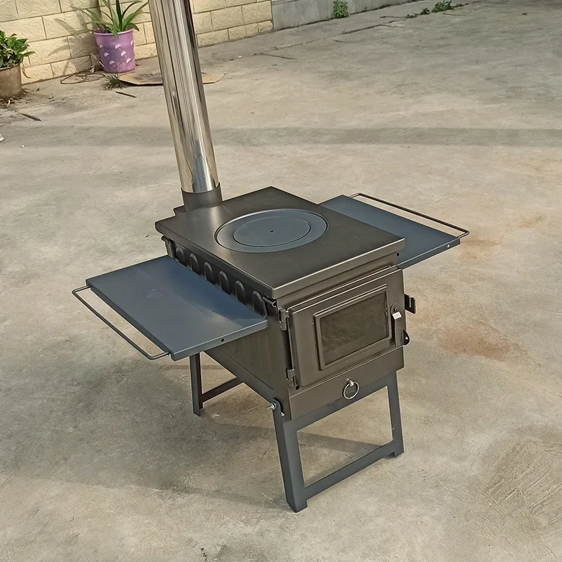 Outdoor Camping Wood Stove Portable Charcoal Barbecue Grill Stainless Steel Multifunctional Cooking Charcoal Stove Equipped With