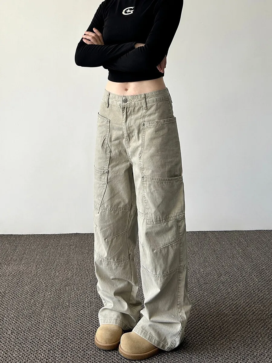 Women Jeans 2025 Autumn Cleanfit Pants Retro Design Unisex High Waist Wide Leg Straight Fit Loose Versatile Casual Trousers