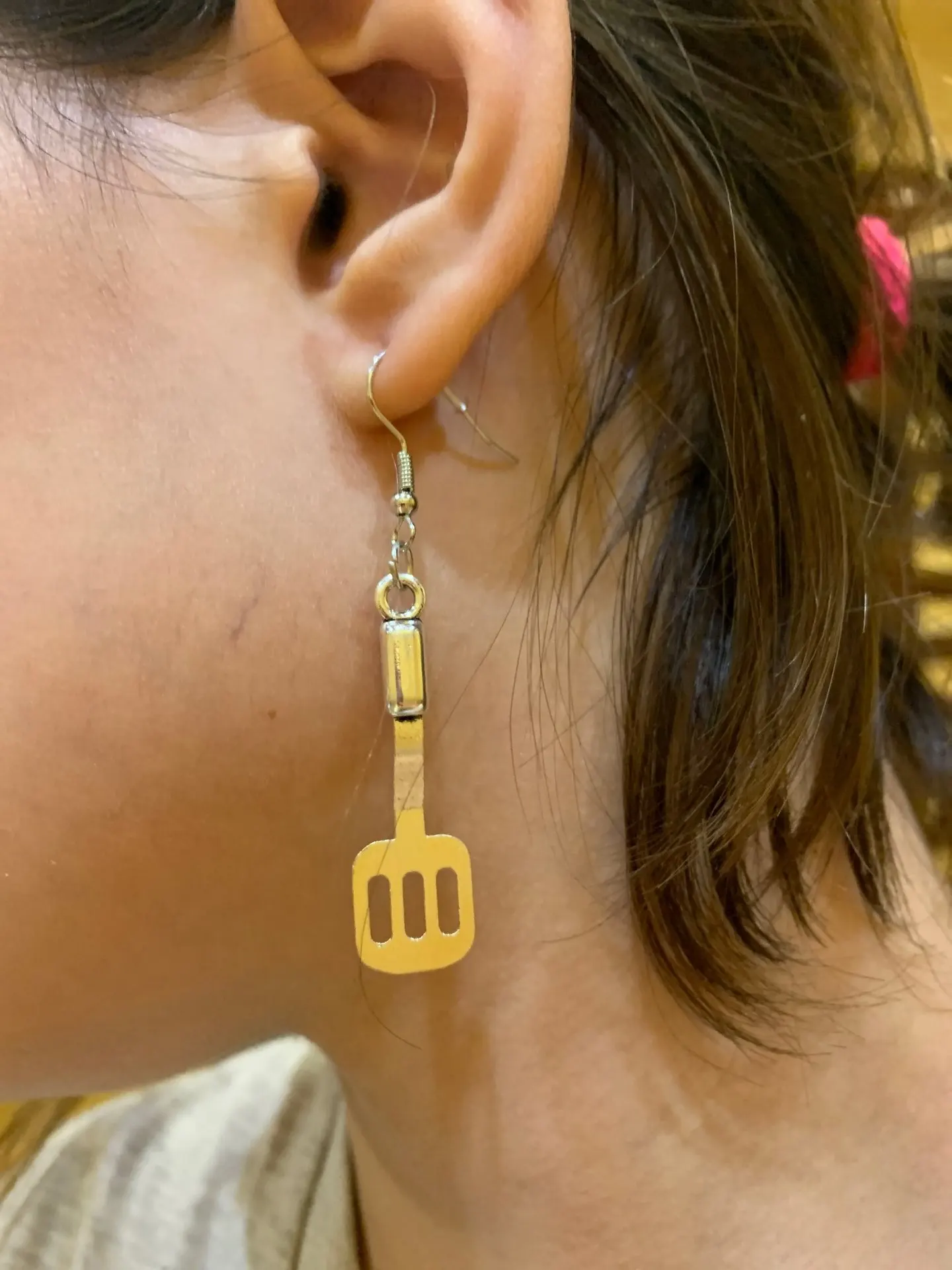 Egg Pot Spatula Earrings Poached Egg Fried Egg Spatula Earrings Kitchen Utensils Creative Asymmetric Earrings