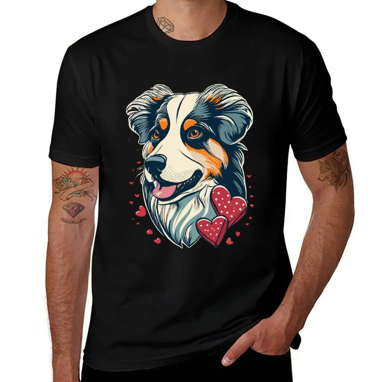 Aussie Love on Valentine_s Day T-Shirt Plus Size Quick Dry Sports Tee T-Shirt