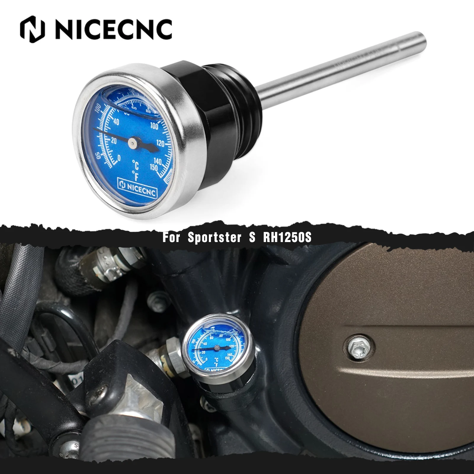 

For Harley Sportster S RH1250S 2021-2024 Oil Dipstick w/ Thermometer Pan America 1250 Special RA1250 Nightster RH975 2022-2024