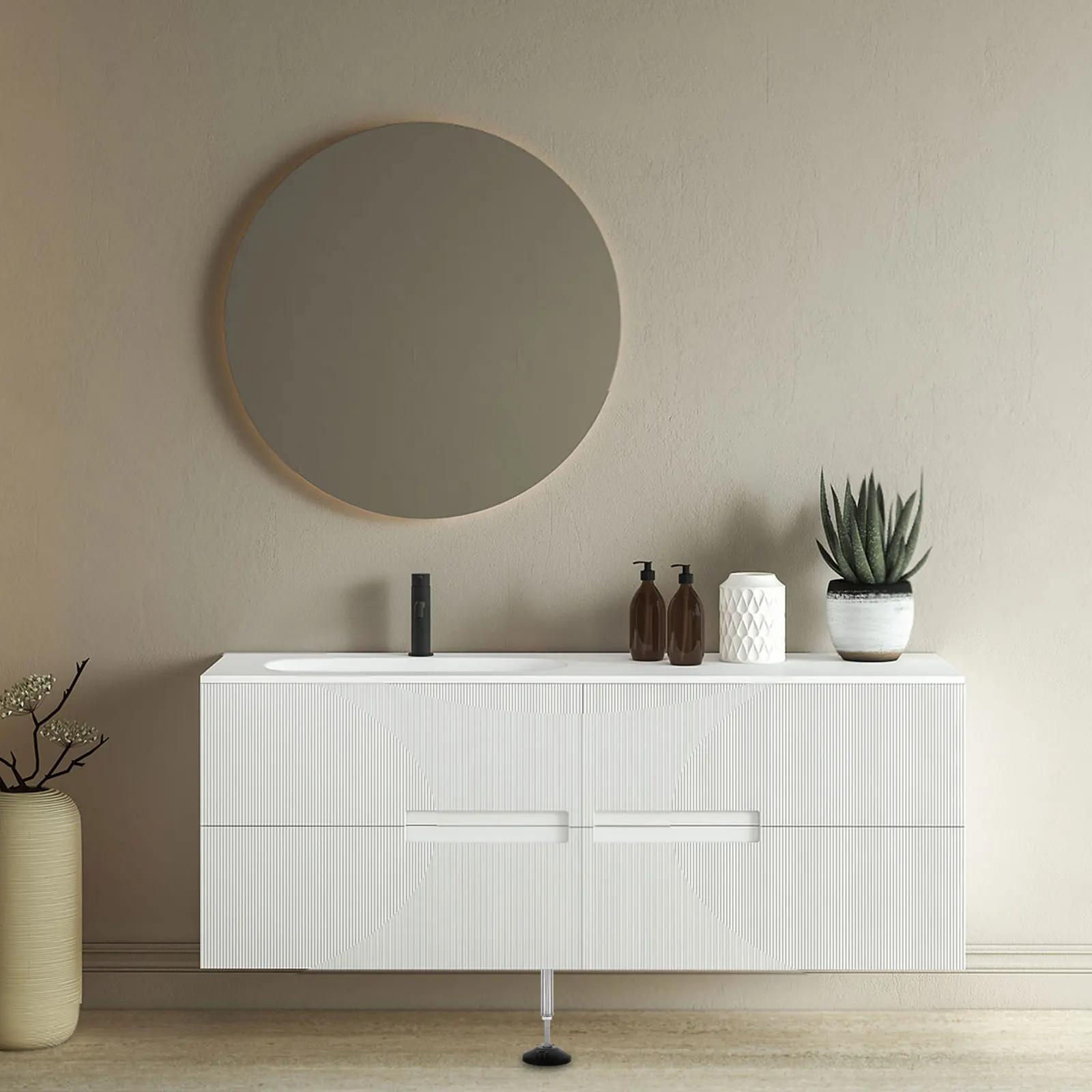 

1pc Bathroom Cabinet Pole Adjustable 23-37Cm Telescopic Leg Stand For Undermount Sink Furniture Support Bracket Kitchen Sink