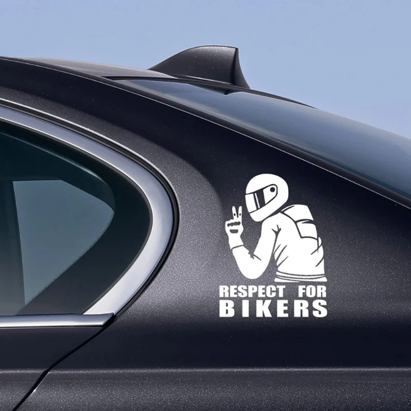 RESPECT FOR BIKERS Sticker Laser Vinyl Reflective Decals Car Motorcycle Trucks Auto Styling Decoration Funny Stickers 15x11CM