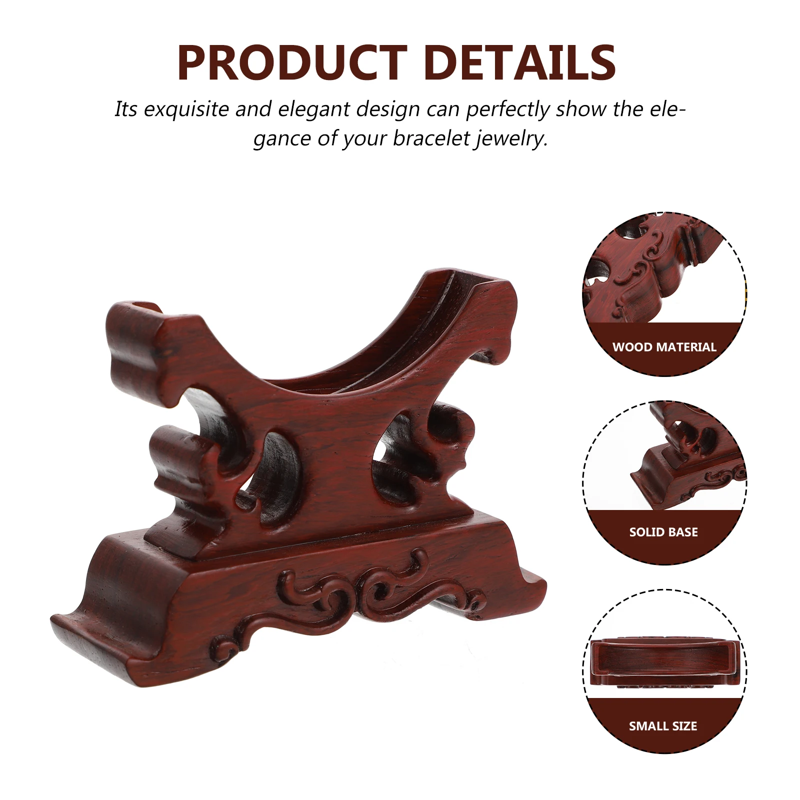 

1pc Vintage Wooden Jewelry Stand Display Rack Bangle Holder Home Store Decoration Organizer Base Bangle Organizer Tool