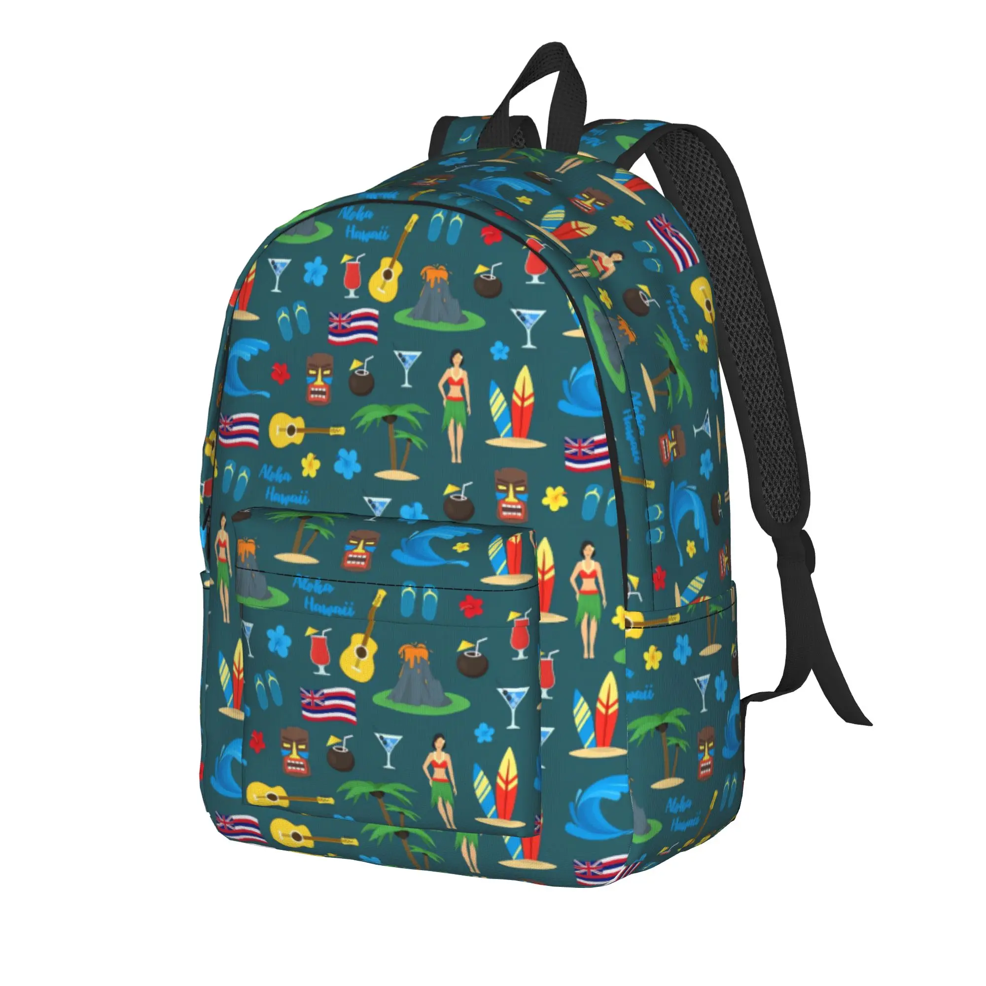 Cartoon Symbol Of Hawaii Seamless    Backpack  Cute Backpacks Female Daily Print School Bags High Quality Rucksack