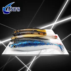 ANFS 2pcs 3D 소프트 낚시는 민물 바닷물 낚시 태클 Isca 인공에 대한 인공 미끼 실리콘 Swimbait를 유혹합니다