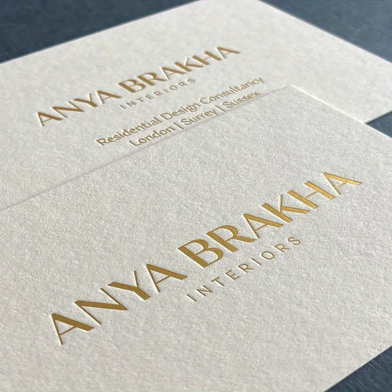 

200pcs Luxury Custom Gold Foil Business Cards Gold Stamping Personalized Text Logo Printing HighEnd Premium Paper Business Cards