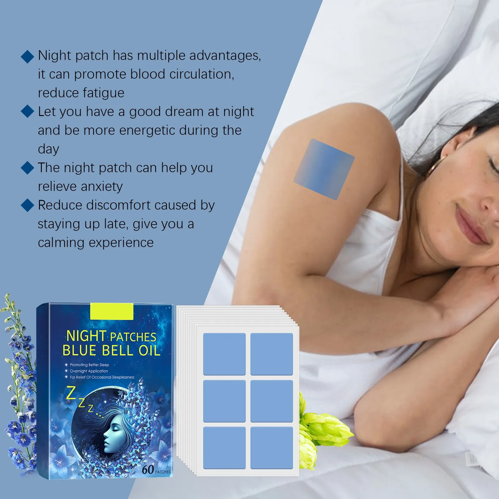 Adult Deep Sleep Patch Allnatural Deep Sleep Patch Fast-Acting Ingredients Suitable For Men And Women Use Lasts All Night Long