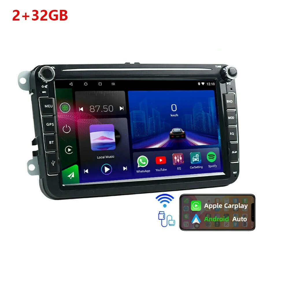 iorigin HD IPS 8 inch car stereo radio 2+32GB GPS carplay DSP Android Video for VW Passat MK5 MK6 Jetta Golf Polo