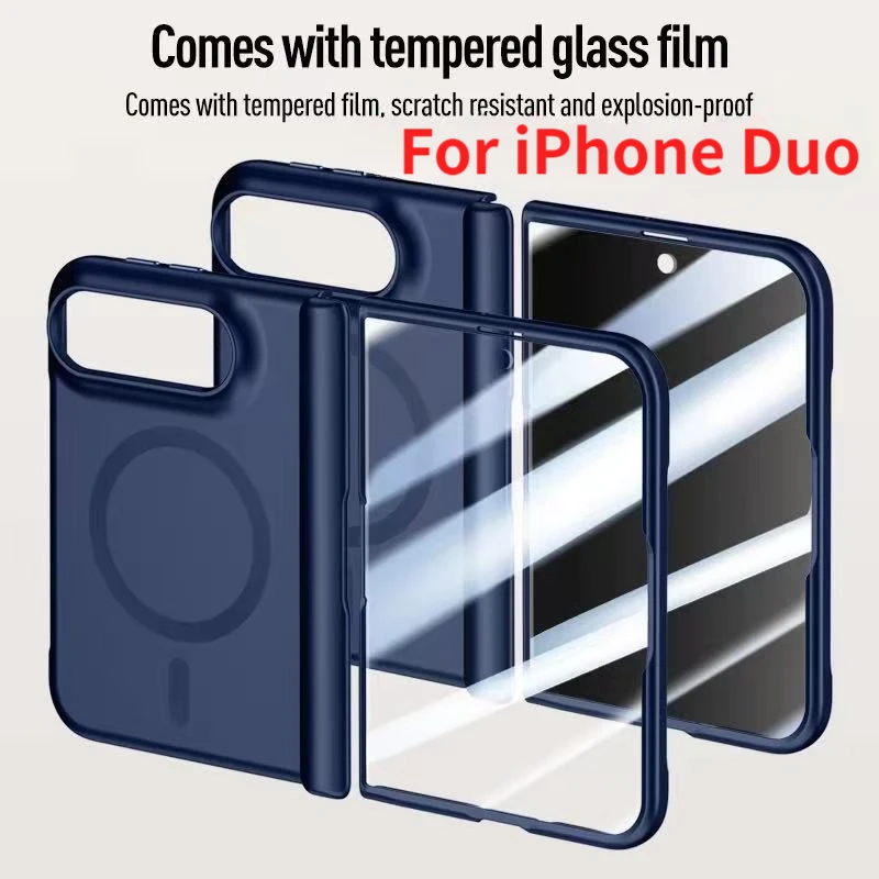 Luxury Sensitive Skin  Magnetic For Magsafe Phone Case For iPhone Duo Fold Design High-Definition Privacy Screen Protector