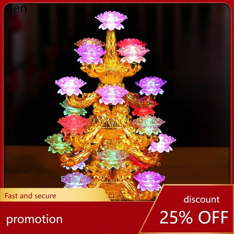 

Cz colorful lotus household color changing lotus indoor ornaments everlasting buddha ornaments