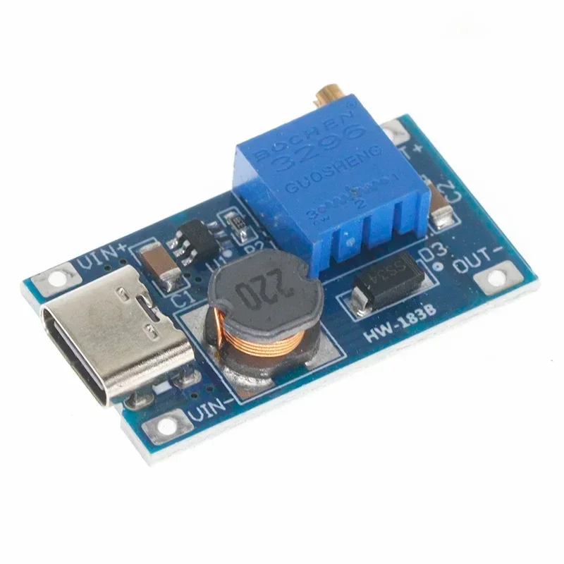 MT3608 DC-DC Adjustable Boost Module 2A Boost Plate Step Up Module TYPE-C MICRO USB 2V-24V to 5V 9V 12V 28V view 5