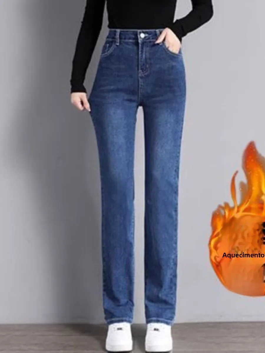 high-waist-fleece-lined-straight-leg-denim-jeans-elastic-slimming-long-pants-loose-plus-size-two-piece-set-casual-spring-wear