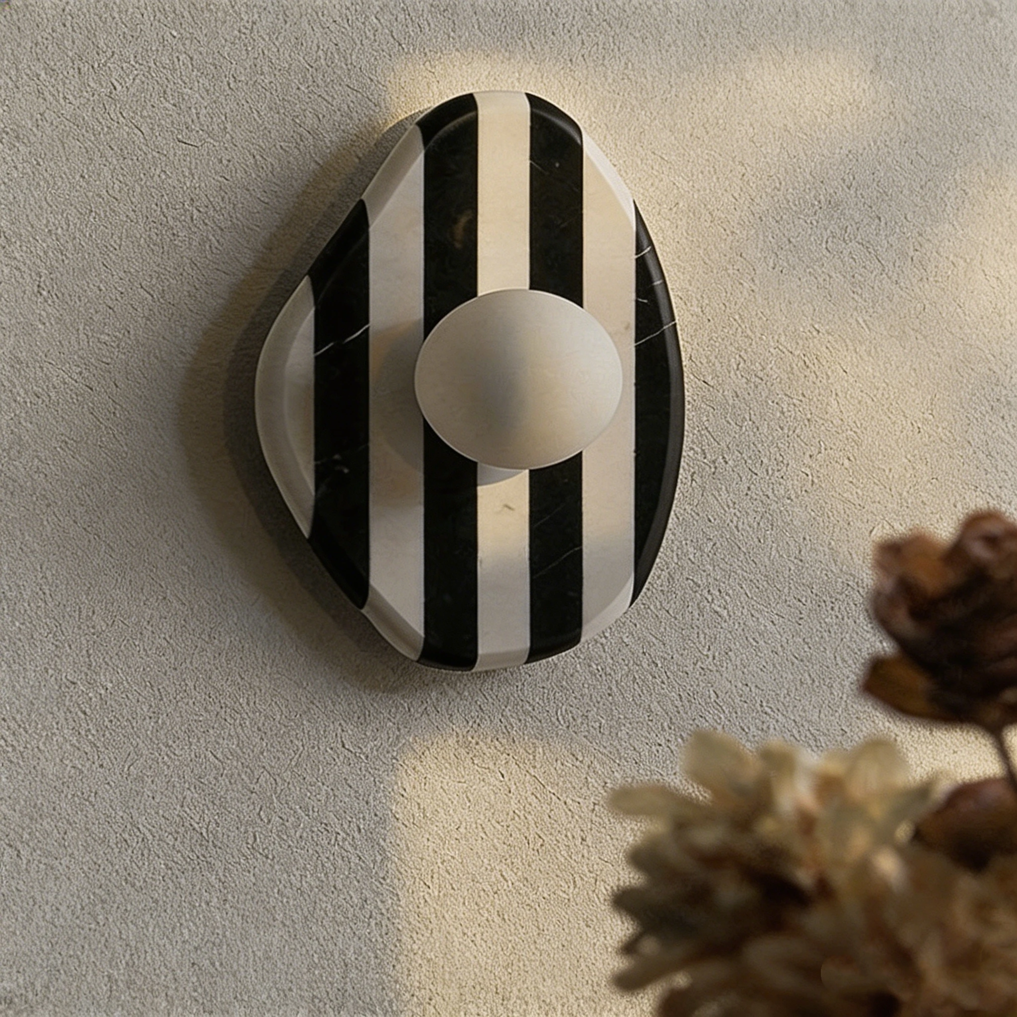 Striped Wall Light Minimalist Creative Natural Marble Wall Lamp for Living Room Aisle Hallway Bedroom Bedside Bathroom Lamp