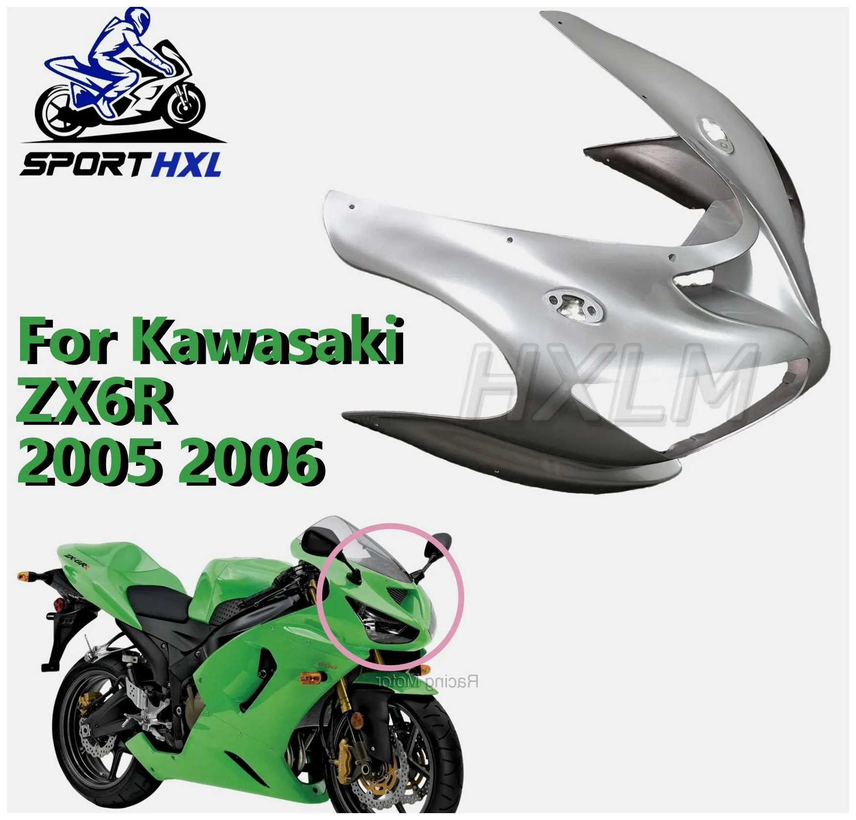 Customized Bodywork Fairing Set - New For KAWASAKI Ninja ZX-6R zx6r zx 6r 636 600 2005 2006 05 06 Motorbike Head Front Upper Nos