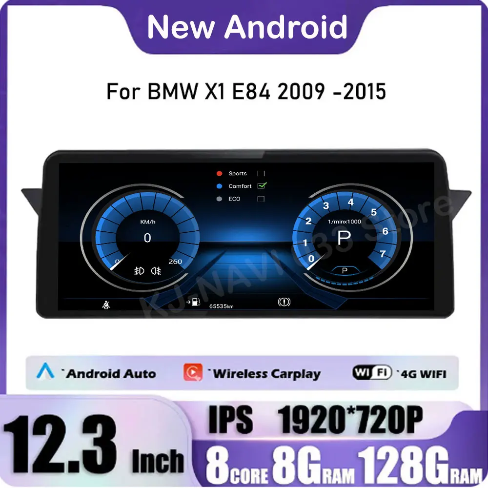 For BMW X1 E84 2009 - 2015 12.3 Inch iDrive / CIC System Android 14 IPS Car Radio Stereo Video Player Multimedia GPS Navigation