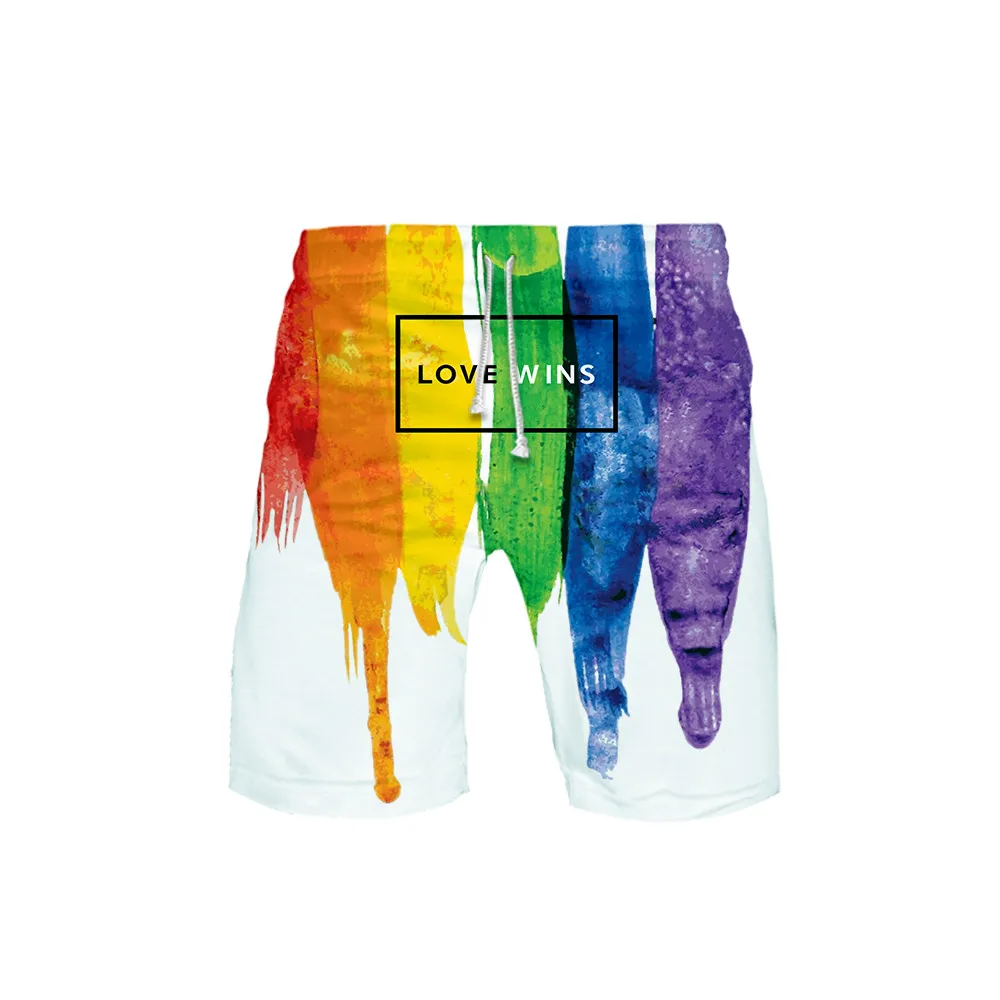 LGBT Rainbow Flag Lesbians Gays 3D Board Shorts Trunks Summer Quick Dry Beach Swimwear Men Streetwear Short Pants Beach clothes