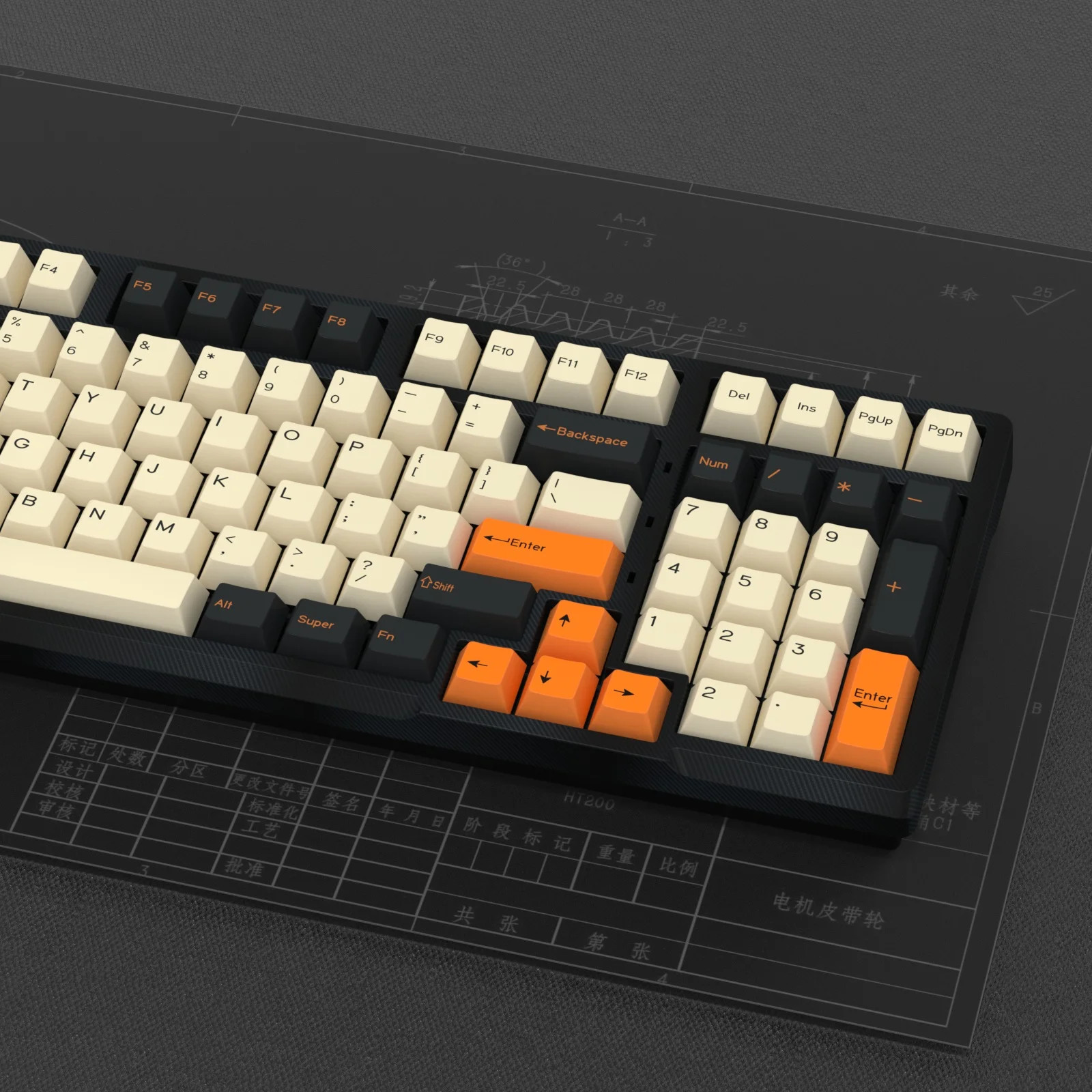 Imagem -06 - Kbdiy-gmk Carbon Keycap Teclado Mecânico Perfil Cereja Double Shot Pbt Iso 7u Retro Gmk67 K500 Interruptor mx