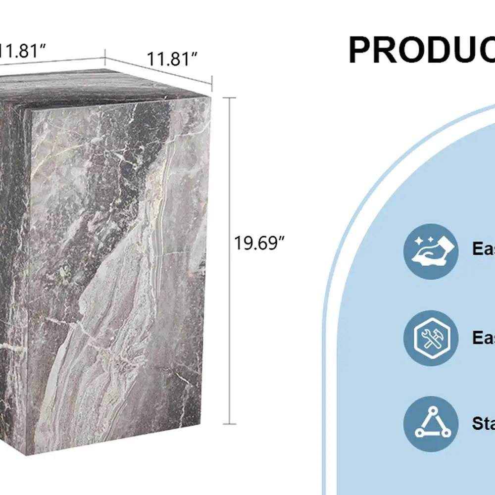 โต๊ะกาแฟ MDF ทันสมัย ลายพื้นผิวสีเทา ดีไซน์มีสไตล์ เฟอร์นิเจอร์ห้องนั่งเล่น ประกอบง่าย