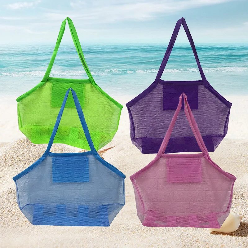 Large Beach Bag Children Sand Away Protable Mesh Bag Kids Bath Toys Storage Bags Swimming For Towels Women\'s Cosmetic Makeup Bag