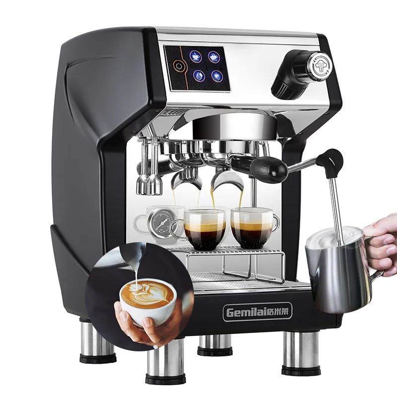 

Italian Expresso Coffee Maker Aluminum Office Business Coffee Machine Series With Milk Frother