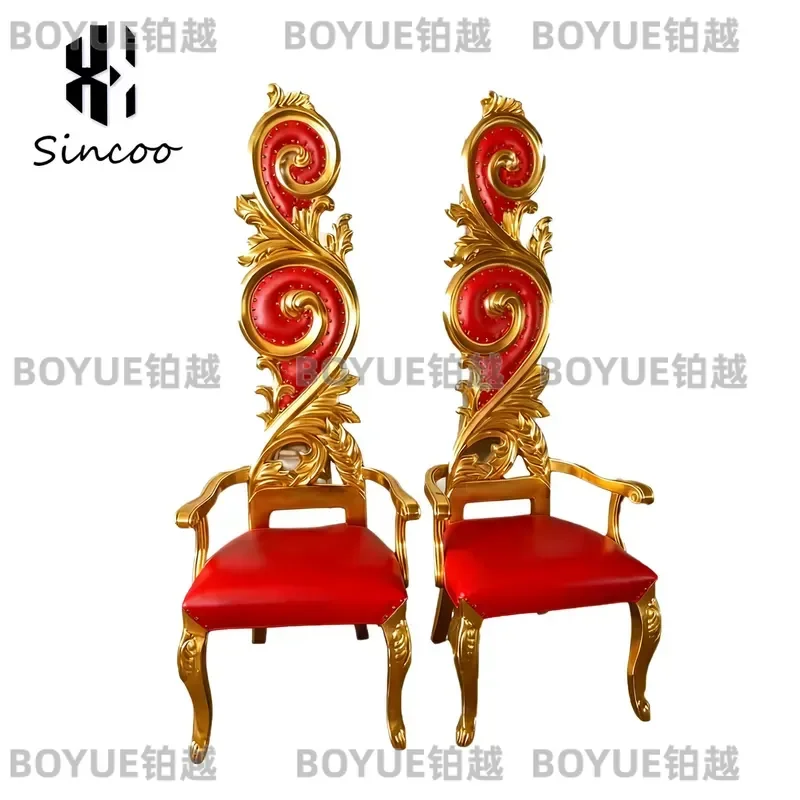 Luxury High Back Large Bed Chair Stainless Steel Gold Frame Retro Hotel Waiting Lounge Furniture Customizable Premium Quality