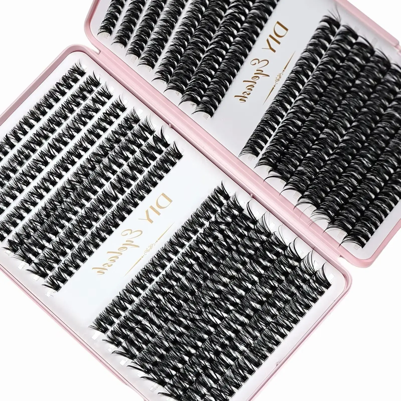 DIY Fluffy Eyelashes 40P Cluster Lashes 10-14mm D Curl Reusable Personal Lashes Hair Extensions Durable Eyelash Enhancements