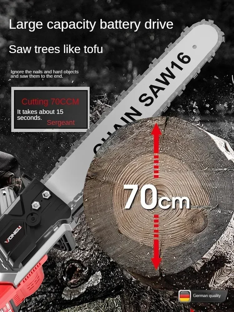 Efficient Cordless Chainsaw for Cutting Trees with Large Capacity Lithium Battery