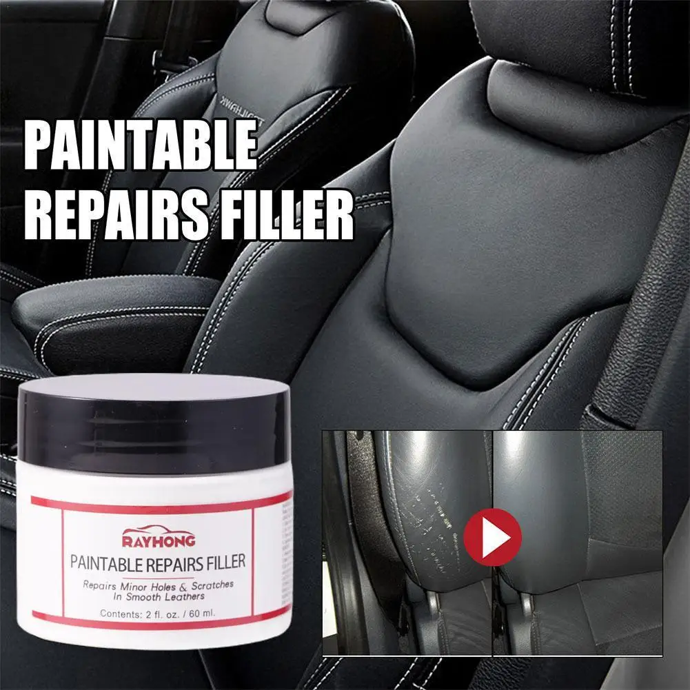 60ml Leather Repair Filling Paste Compound Leather Restoration Cream Auto Leather Car Repair Scratches Cracks Sofa Car Seat