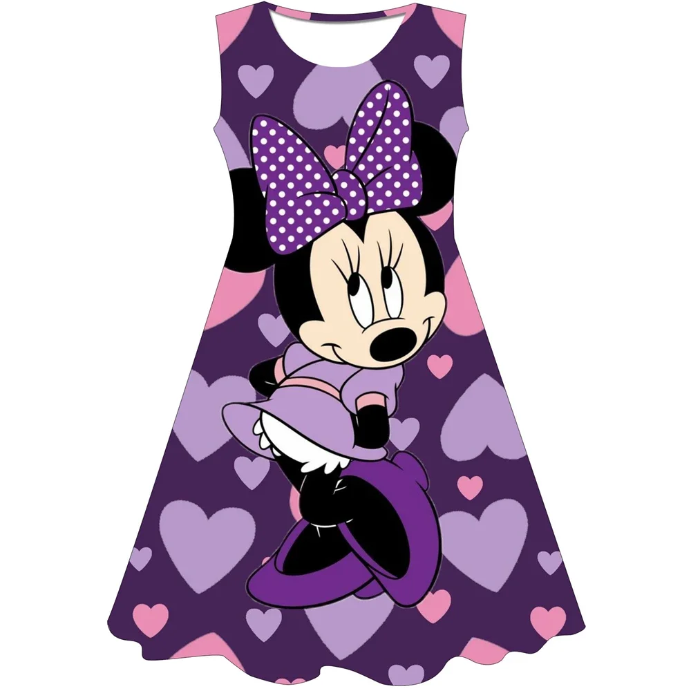 Girls Cosplay Cartoon Costume Minnie Mouse Dress Kids Summer Short Sleeve Princess Dress Up Children Birthday Party 3D Clothing