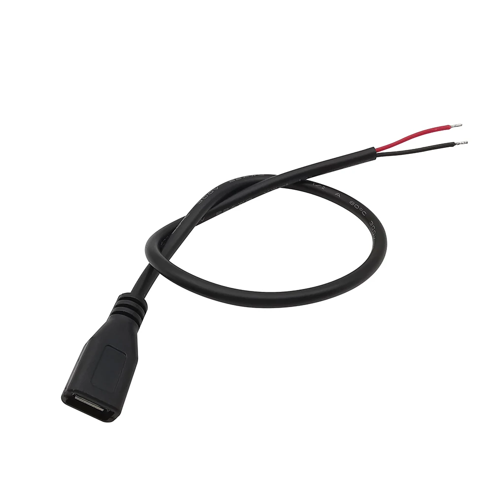 1Pcs 2Pin 4Pin Micro USB/Typ C Ladegerät Stecker USB 2,0 Typ A Männlich Weiblich Netzteil Verlängerung kabel Draht DIY Daten Linie