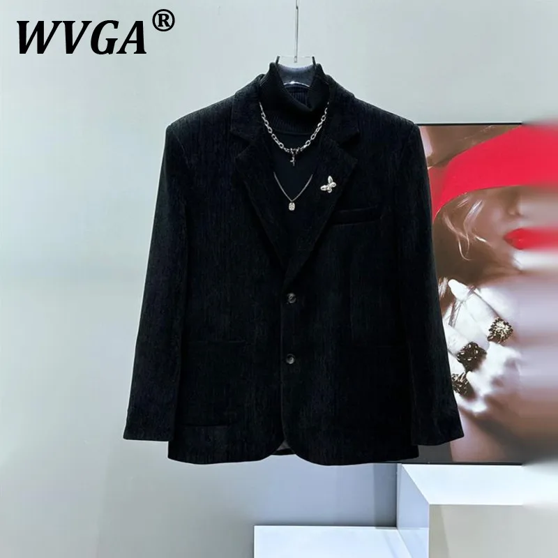 

WVGA весенне-осенний новый мужской вельветовый пиджак с отложным воротником и длинными рукавами, нишевый шикарный повседневный блейзер с плечами Ins W10350