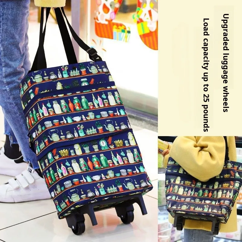 

Portable trolley environmentally friendly foldable shopping cart wheel