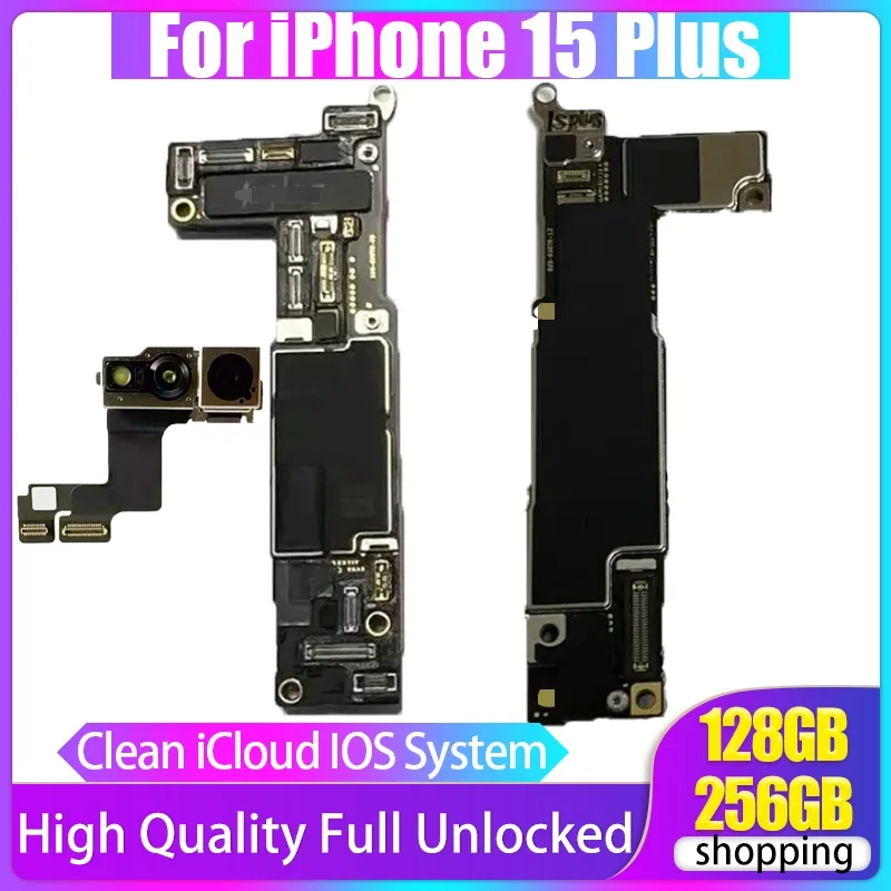 Unlock Authentic Motherboard Support iOS Update Plate For iPhone 15 Plus Clean iCloud Logic Board Full Chips E-SIM/SIM MainBoard