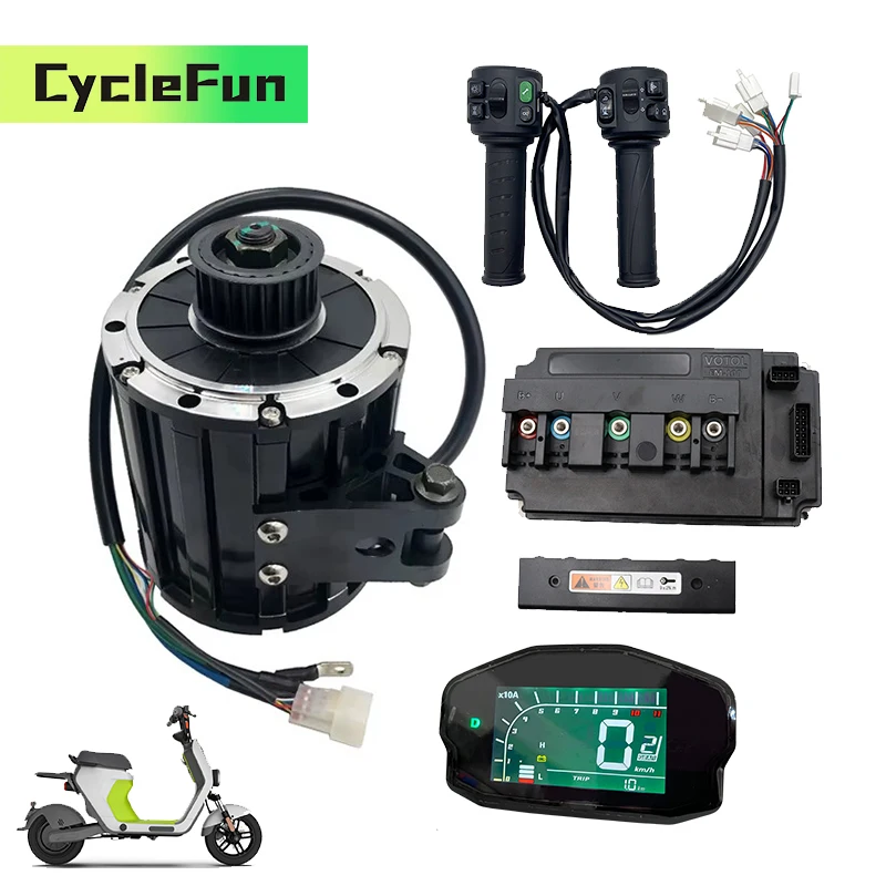 QS120 2KW 70H محرك متوسط مع Votol EM100 Boost 120A تحكم DKD عرض وخانق للدراجات النارية الكهربائية ATV Ebike #1