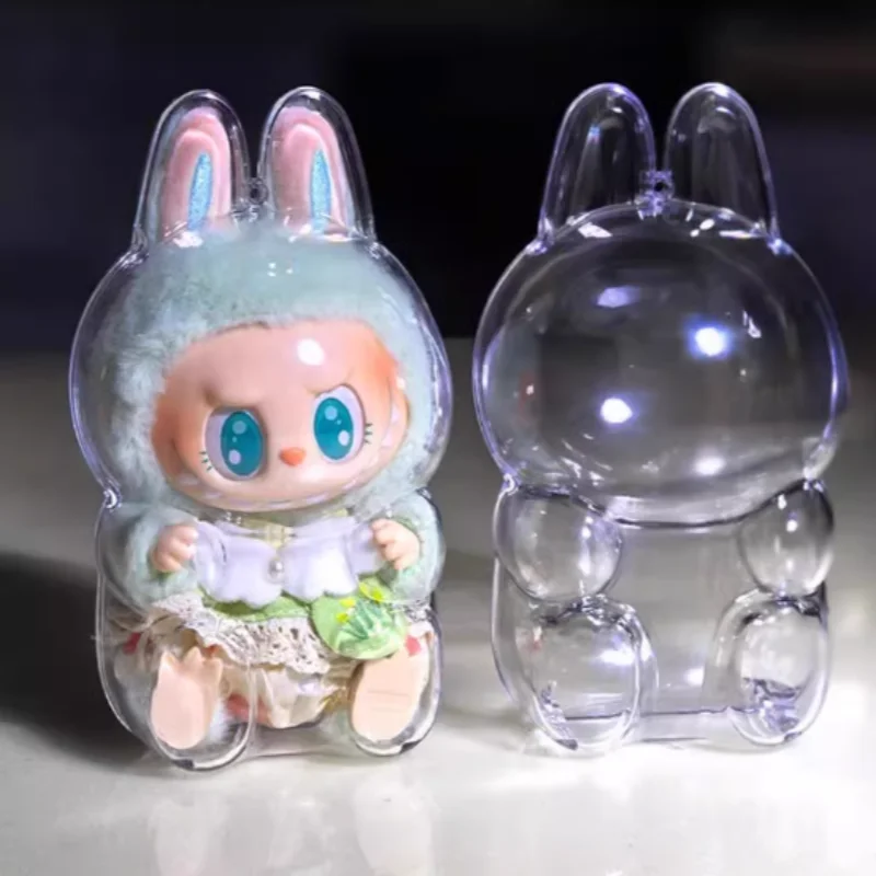 

For Labubu Accessories Case Transparent Protective Doll Cover Cute Plushie Display Storage Box For Party Toys And Accessories