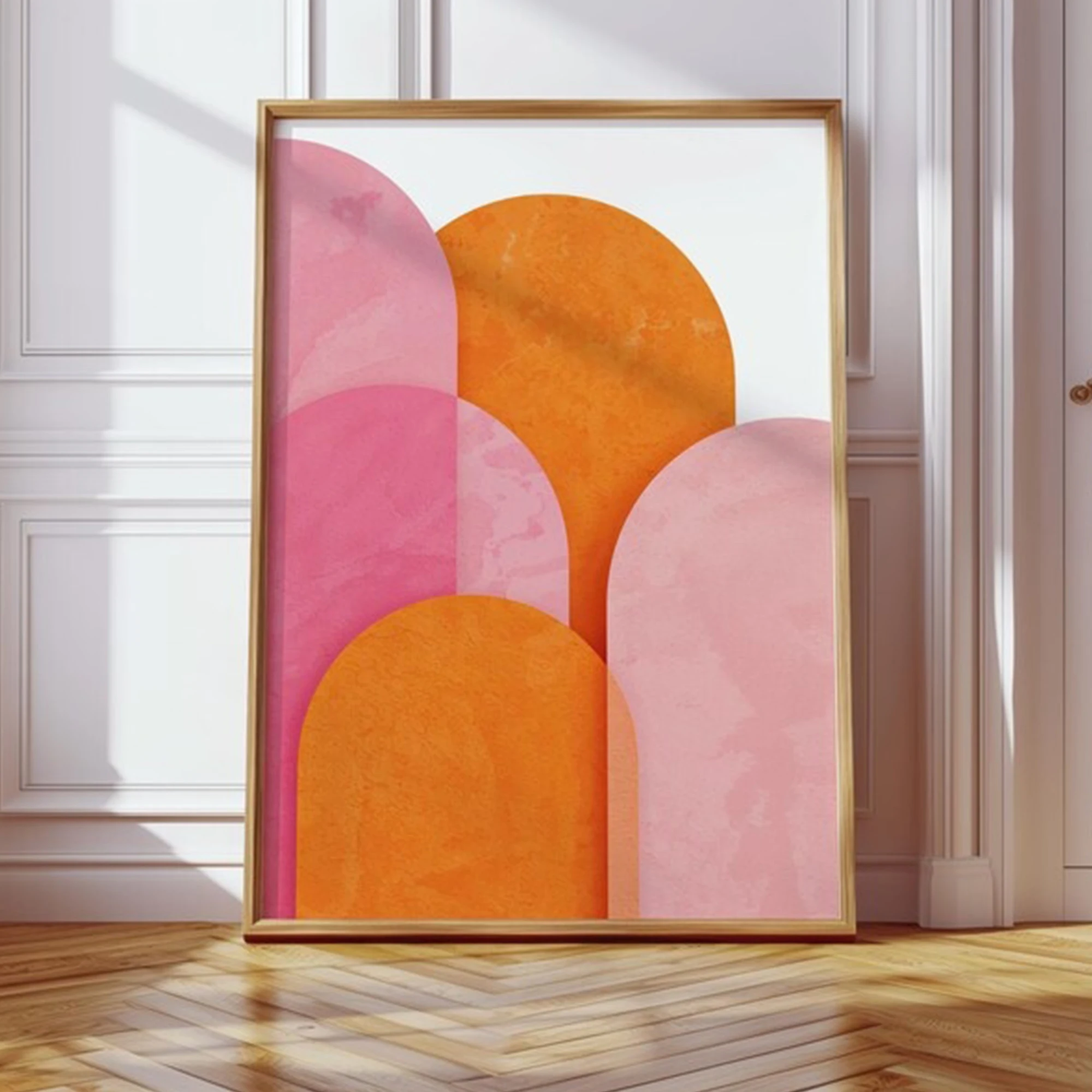 Home Decor Orange - Moderne abstrakte bunte rosa orange geometrische
