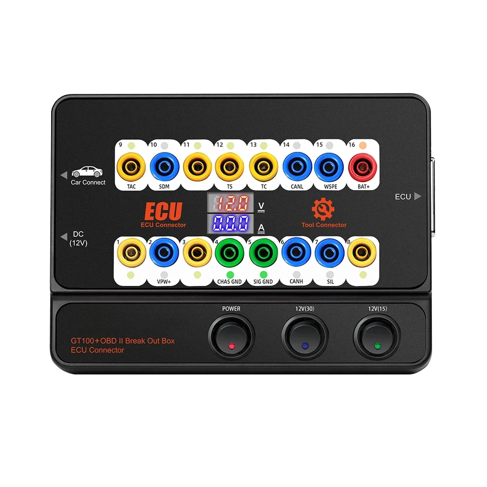 GT100+ GT100 Pro OBDII Breakout Box ECU Bench Connector Adds Electronic Current Display and CANBUS Protocol