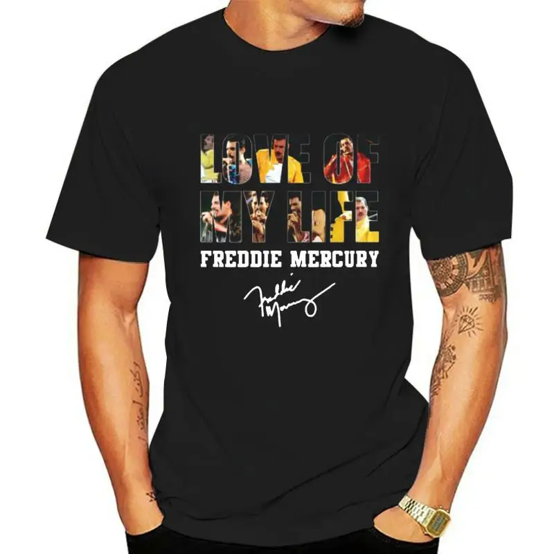 Freddie Mercury Love Of My Life Signature T Shirt Black Cotton S 3Xl