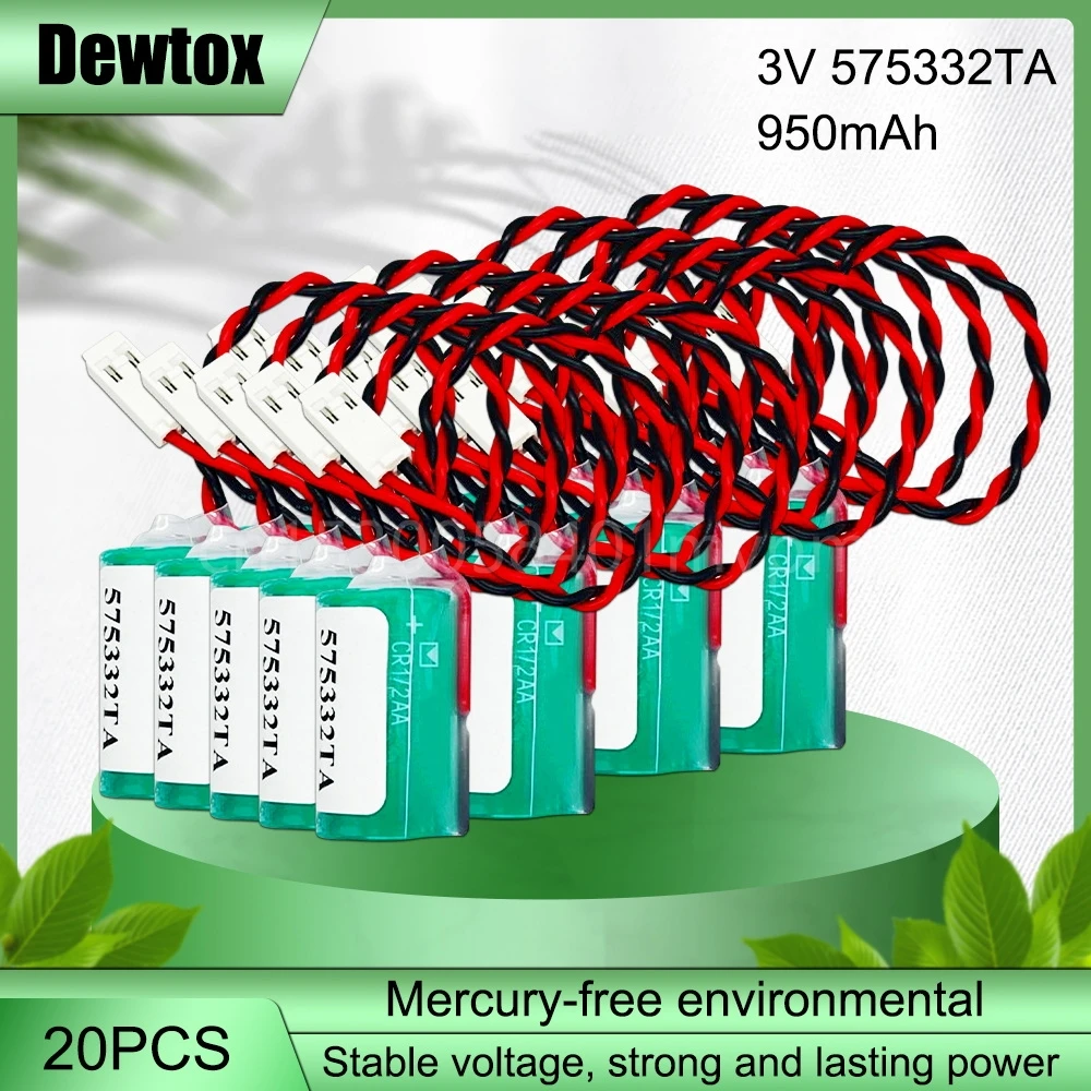 

20PCS 575332 TA 575332TA 3V 6FC5247-0AA18-0AA0 840D PLC CNC System Lithium Batteries With White AMP Plug / connectors