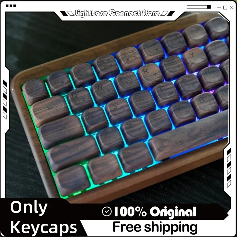 2024 New Walnut Wood Keycap Pbt Material Wood Grain Five Sided Heat Sublimation Moa Highly Personalized Mechanical Keyboard Cap