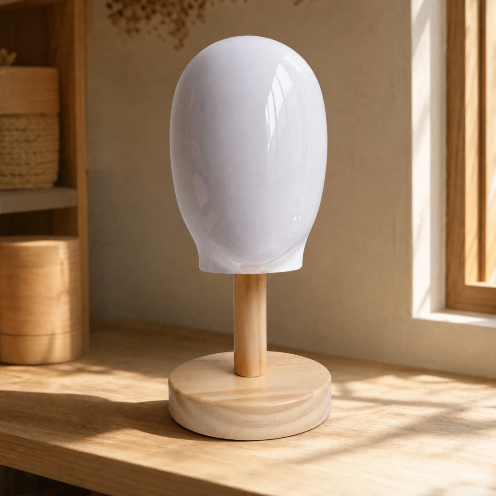 Detachable Mannequin Head Display Stand Stable Mannequin Head with Base Hairpiece Display Stand with Wooden Base Professional