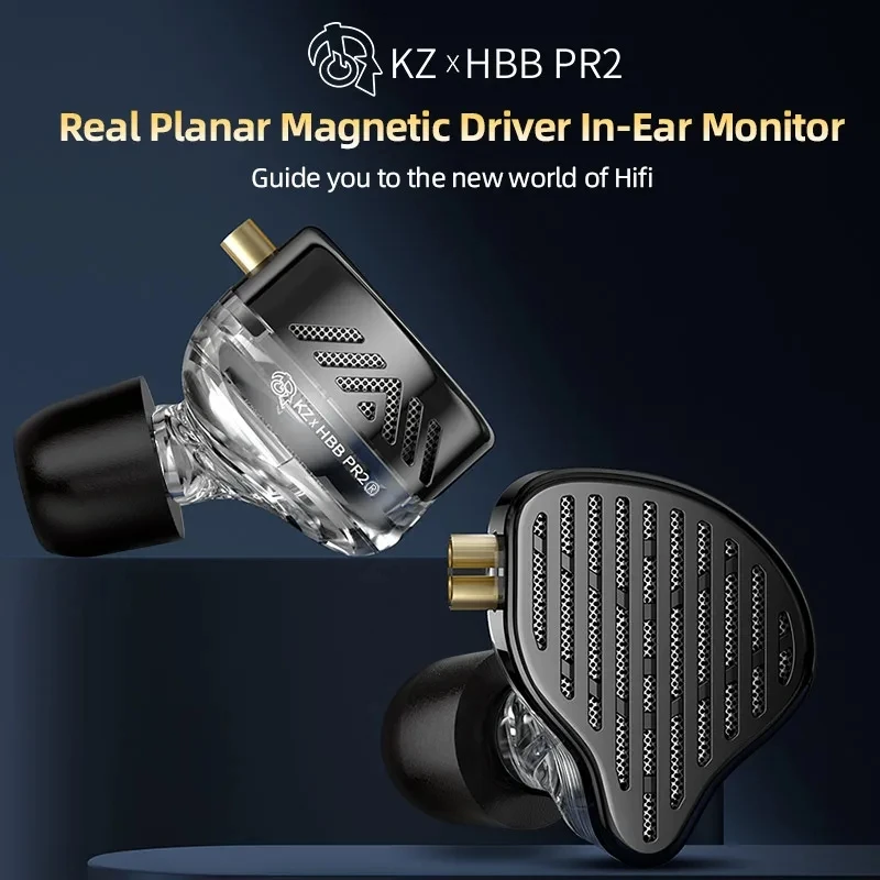 KZ x HBB PR2 In-Ear Metal Earphones Planar Magnetic Driver IEM HIFI Headphones Monitor Earbuds Bass Sport Headset