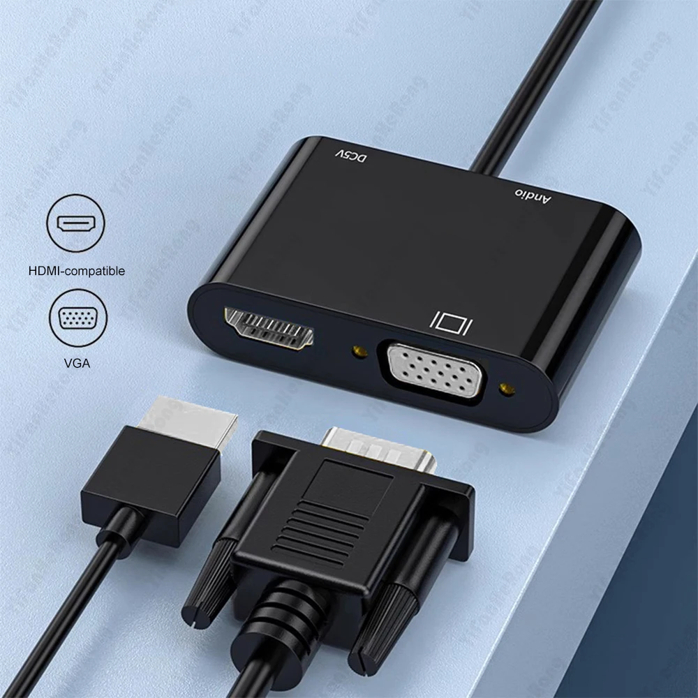 4K*2K High Definition HDMI-Compatible To VGA HDMI-Compatible Micro USB 3.5MM JACK HD Switch Stable Audio Video