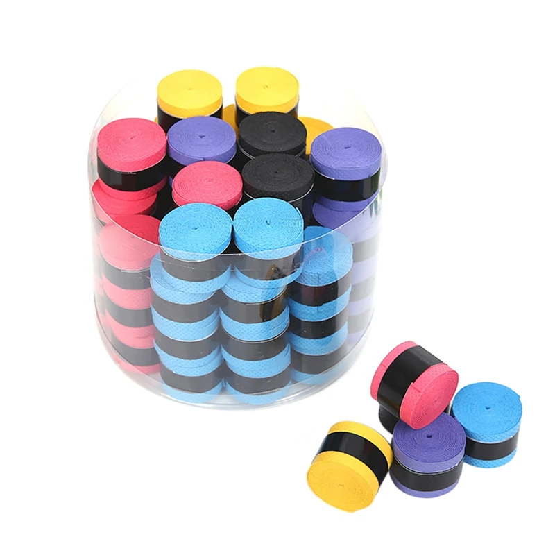 60Pcs Tennis Racket Grip Tape Ultra Cushion Tennis Racket Overgrip Grip Sweatbands Badminton Squash Baseball Bike Tape