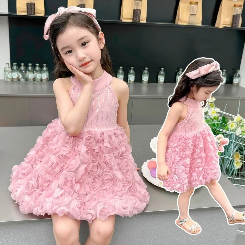 

Spring Summer Christmas Gift Flower Girl Dress Children Clothin Girl Dress Kids Party Birthday Evening Gown Cotton 2025 Flowers