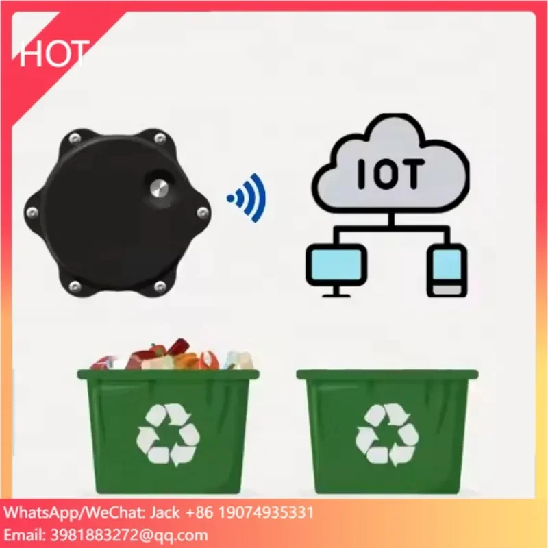 

Dingtek DF703 Smart Wireless Waste Trash Bin Level Transducer IoT Compatible Ultrasonic Distance/Level Transducer